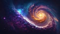 a glowing spiral galaxy in deep space Royalty Free Stock Photo