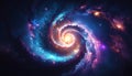 a glowing spiral galaxy in deep space Royalty Free Stock Photo