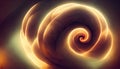 Glowing spiral rose bud blur golden light flower AI generated Royalty Free Stock Photo