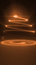 Glowing spiral trail of golden light forming a dynamic swirling pattern over a dark atmospheric background Royalty Free Stock Photo