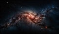 Glowing star field illuminates the deep galaxy generated by AI