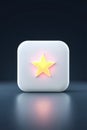 Glowing star icon on a white button Royalty Free Stock Photo