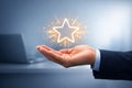 Glowing Star Symbol of Excellence Success and Quality Achievement Royalty Free Stock Photo