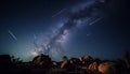 Glowing star trail in the Milky Way generated by AI