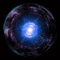 Glowing Stargate Event Horizon Portal. Time Travel, Outer Space, Singularity And Gravitational Waves Concept Royalty Free Stock Photo