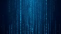 Vertical Streams of Glowing Blue Binary Code Data Flow Royalty Free Stock Photo