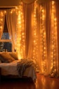 glowing string lights creating a warm holiday ambiance