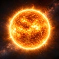 Glowing Sun Displaying Luminous Plasma Arcs Within A Deep Space Environment Royalty Free Stock Photo