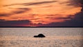 Glowing sunset over the Swedish Baltic Sea Royalty Free Stock Photo