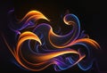 Glowing swirl smoke curve neon flare flame curl generative ai