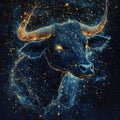 Glowing Taurus constellation in deep space with bright celestial stars Royalty Free Stock Photo