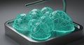 Glowing teal cellular formations represent advanced scientific research Royalty Free Stock Photo