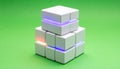 Glowing Tech Blocks on a Green Screen Background Royalty Free Stock Photo