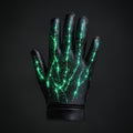 Glowing tech gloves with sparkling lights Royalty Free Stock Photo