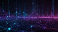 Glowing Tech Network with Binary Lights Royalty Free Stock Photo
