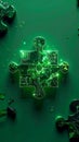 Glowing Tech Puzzle Piece as a Digital Solution Royalty Free Stock Photo