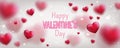 Glowing text for Happy Valentines Day greeting card. Cute love banner for 14 February.