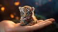 Glowing Tiger Cub: Meticulous Photorealistic Still Life In Unreal Engine 5