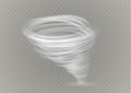 A glowing tornado. Rotating wind. Beautiful wind effect. Isolated on a transparent background. Vector illustration