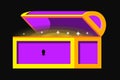 Glowing treasure chest vector illustration