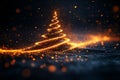 Glowing Tree Sparkles Twirls Abstract Particle Stream Forming Spiral Tree Shape Design Royalty Free Stock Photo