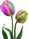 Glowing Tulip, Close-up image of Glowing tulip flower. Ai-Generated. Royalty Free Stock Photo