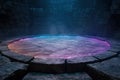 Glowing underground pool in a dark cave Royalty Free Stock Photo