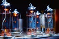 Glowing vacuum electron tubes Royalty Free Stock Photo