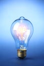 Glowing vintage light bulb Royalty Free Stock Photo