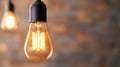 Glowing vintage light bulb in the dark Royalty Free Stock Photo