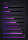 Glowing violet progress bars. 10-100%