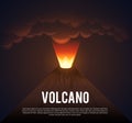 Glowing Volcano erupting