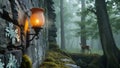 Enchanted Forest Wall Lamp with Fawn Royalty Free Stock Photo