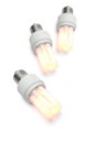 Glowing warm compact fluorescent light bulbs Royalty Free Stock Photo
