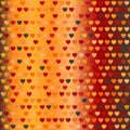 Glowing warm heart pattern. Seamless vector background Royalty Free Stock Photo