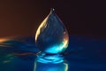 Glowing water drop. Generate Ai