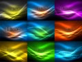 Glowing wave lines background collection, abstract backgrounds Royalty Free Stock Photo