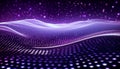 Glowing wave pattern in dark purple backdrop generated by AI