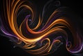 Glowing wave smoke veil color swirl neon curve  generative ai Royalty Free Stock Photo