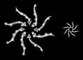 Glowing Web Model Anticyclone Rotation Arrows with Bright Glare Spots