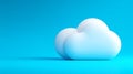 The glowing white cloud formation is set against a dark blue background and reflected on a glossy surface, with dramatic Royalty Free Stock Photo