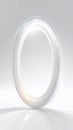 Glowing White Oval Shape on White Reflective Surface in Studio Lighting Royalty Free Stock Photo