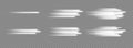 Glowing white speed lines. Motion High speed speed and blur. Dynamic lines. Light wave. Vector