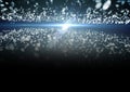 Glowing white stars and light spot over blue background Royalty Free Stock Photo