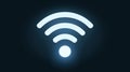 Wifi Signal Symbol With Glowing Effect on a Dark Blue Background Royalty Free Stock Photo