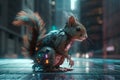 Glowing Rococo Squirrel Robot Rocks Bionic City