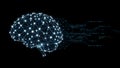 Digital Brain with Glowing Network and Binary Code â Concept of AI and Neural Systems Royalty Free Stock Photo