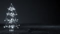 Glowing wireframe christmas tree shape