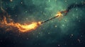 Glowing Witch Broomstick in Abstract Fantasy Setting