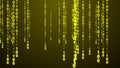Glowing Yellow Golden Binary Code Data Stream Royalty Free Stock Photo